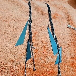 Long dangle earrings  with geo shapes